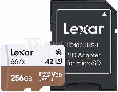 LEXAR HIGH-PERFORMANCE 667X MICROSDXC, 256GB