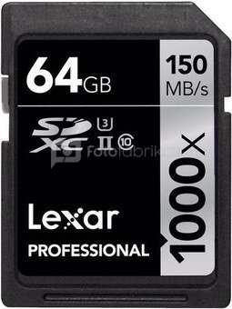 LEXAR PRO 1000X SDHC UHS-II U3 (V60) R150/W90 64GB