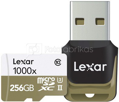 Lexar microSDHC 1000x 256GB UHS-II mit USB 3.0 Reader