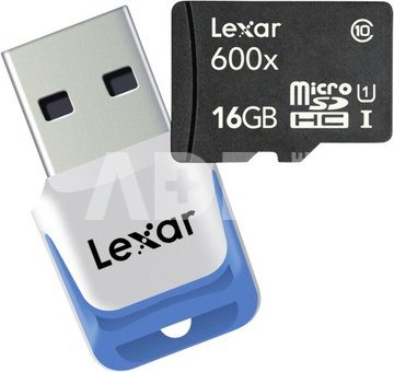 Lexar microSDHC 600x UHS-I 16GB with USB 3.0 Reader