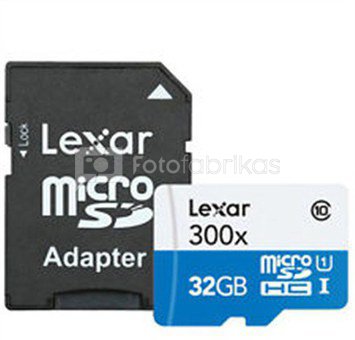 Lexar microSDHC High Speed 32GB with Adapter Class 10 300x