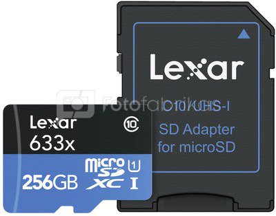 Lexar microSDXC 633x UHS-I 256GB with Adapter
