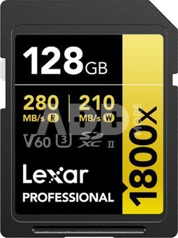 LEXAR Pro 1800x R280/W210 128GB SDXC U3 (V60) UHS-II