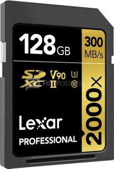 LEXAR PRO 2000X SDHC/SDXC UHS-II U3(V90) R300/W260 (W/O CARDREADER) 128GB