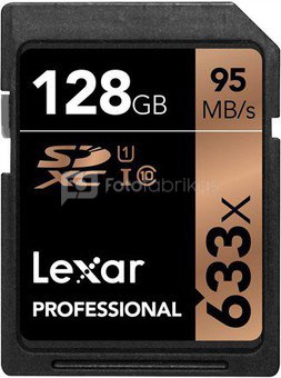 Lexar SDXC Card 128GB 633x Professional Class 10 UHS-I