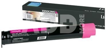 Lexmark X950, X952, X954 Magenta Extra High Yield Toner Cartridge (24K) for X950de / X952de / X952dte / X954de / X954dhe