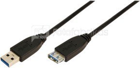 Logilink 1m USB A - USB A 3.0 F/M USB A, USB A, 1 ", Black