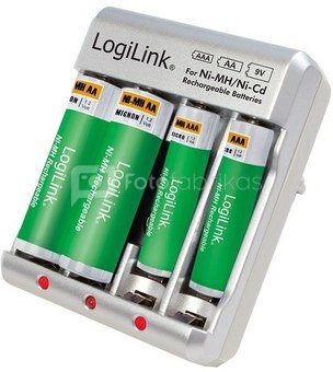 LogiLink Battery charger for Ni-M H / ni-Cd AA / AAA/ 9V