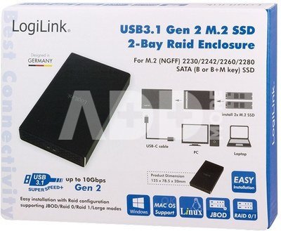 LOGILINK UA0297 USB3.1 GEN2 2bay M.2 RAID SSD