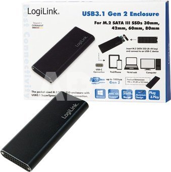 LOGILINK UA0314, USB 3.1 Gen2 enclosure for M.2 SATA SSD