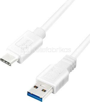 Logilink USB 3.2 Gen 1x1 Cable CU0174 1 m, White, USB-A Male, USB-C Male