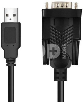 Logilink AU0048A USB 2.0 cable, USB-A/M to DB9/M, serial, Win 11, black, 1.5 m