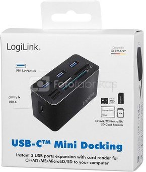 LogiLink USB3.2 Gen 1 docking sta tion, 8-port, mini,blac