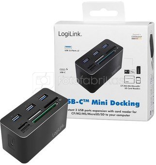 LogiLink USB3.2 Gen 1 docking sta tion, 8-port, mini,blac