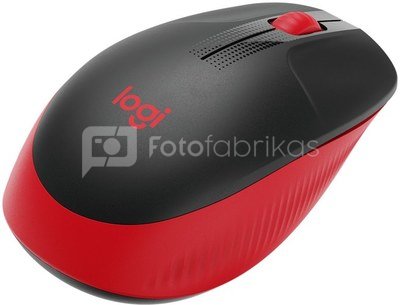 Logitech Full size Mouse M190  Wireless, Red, USB