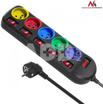 Maclean Power Strip 5 Sockets with Switches MCE204M