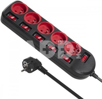 Maclean Power strip MCE204 5 sockets with switches