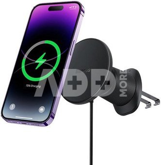 magnetic Car Phone Holder Baseus with wireless charging CW01 (Black)