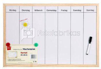 Magnet. booard 42.648.70 HENZO 40x60 | 2 screws for hanging | 3 magnets | 1 pen with eraser | with weekdays | German language