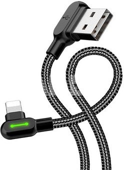 Mcdodo CA-4671 LED Angle USB Lightning Cable, 1.2m (Black)