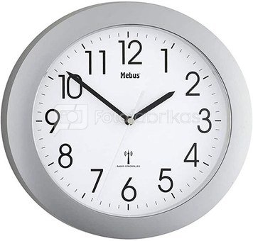 Mebus 52451 wireless wall clock silver