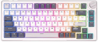 Mechanical keyboard Royal Kludge RKH81 RGB, Sky cyan switch (white)