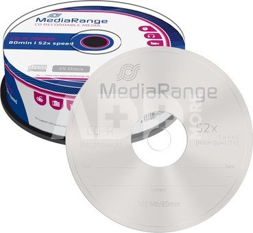 MediaRange CD-R 700MB 25pcs Spindel 52x MR201
