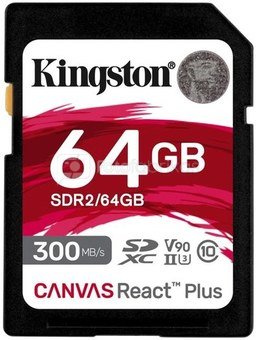 Kingston Memory card SD 64GB Canvas React Plus 300/260 UHS-II U3