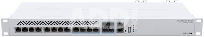 MikroTik Cloud Router Switch 312-4C+8XG-RM with RouterOS L5, 1U rackmount Enclosure
