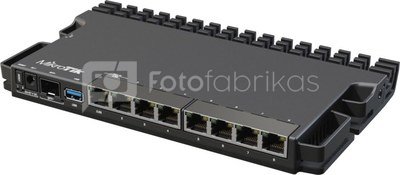 MikroTik Wired Ethernet Router RB5009UG+S+IN, Quad core 1.4 GHz CPU, 1xSFP+, 7xGigabit LAN, 1x2.5G LAN, 1xUSB, Can be powered in 3 different ways, CPU temperature monitor, Mounts FOUR of these Routers in a Single 1U Rackmount Space, RouterOS L5 MikroTik