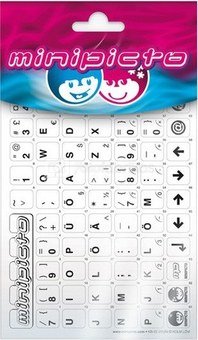 Minipicto keyboard sticker EST KB-UNI-EE01-WHT, white/black