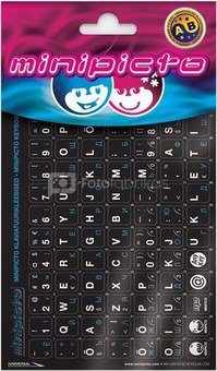 Minipicto наклейки на клавиатуру EST/RUS KB-UNI-EE02-BLK-BLUE, черный/белый/синий