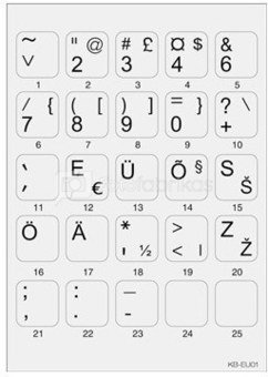 Minipicto keyboard sticker KB-EU-01GRY, grey/black