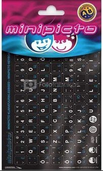 Minipicto keyboard stickers EST/RUS, black/blue (KB-UNI-RU02-BLK)