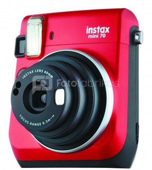 Fujifilm Instax Mini 70 (Raudonas) + 10 Fotoplokštelių