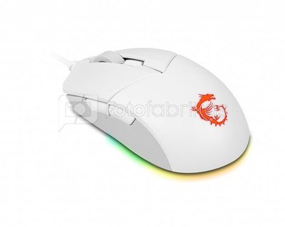 MSI Clutch GM11 Optical, RGB LED light, White, Gaming Mouse, 1000 Hz