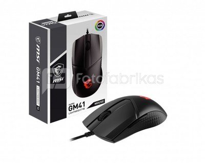 MSI GM41 Lightweight V2 Optical, RGB LED light, Black, Gaming Mouse, 1000 Hz