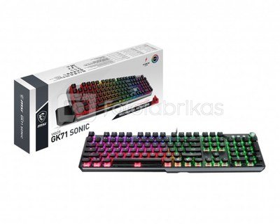 MSI VIGOR GK71 SONIC Gaming keyboard, USB, RGB LED light, US, Wired, Black