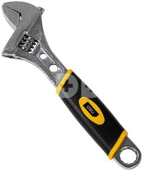 Nastavitelný klíč s plastovou rukojetí Deli Tools EDL30108, 8" (stříbrný)