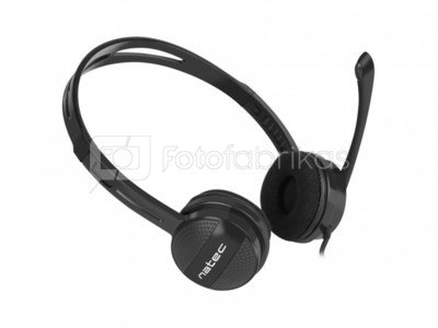 Natec Headset Canary Go On-Ear, Microphone, Noice canceling, 3.5 mm, Black