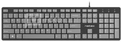 Natec Keyboard, Discus, US Layout, Slim, Black-Grey