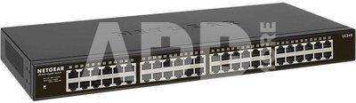 Netgear Switch GS348 Unmanaged, Rack mountable, 1 Gbps (RJ-45) ports quantity 48, Power supply type Single