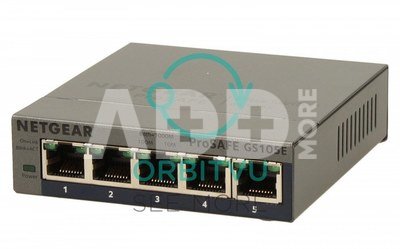 Netgear GS105E, 5x 10/100/1000 Prosafe PLUS Switch (management via PC utility), VLAN, QOS, metal casing, External Power Adapter