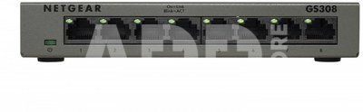 Netgear GS308-300PES Switch Unmanaged, Desktop, 1 GB (RJ-45) x 8, PSU Single