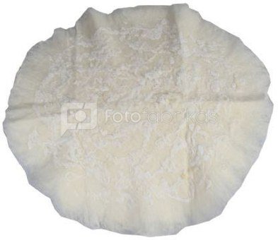 Newborn Round Undergarment Merino Wool Floral White 60 cm