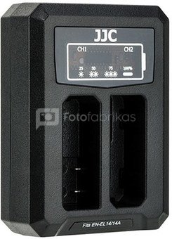 JJC Nikon DCH ENEL14A USB Dual BatteryCharger (voorNikon EN EL14/EN EL14A)