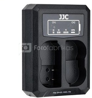 JJC Nikon DCH ENEL15  USB Dual Battery Charger (voor Nikon ENEL15 accu)