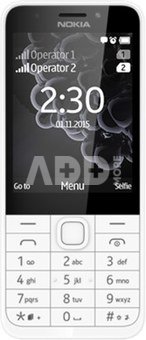 Nokia 230 Dual SIM (Silver) 2.8" TFT 240x320/ 16MB RAM/ Camera(primary) 2 MP, LED flash, Camera(secondary) 2 MP, 480p, LED flash, Video 240p@15fps/ microSD, up to 32 GB/ microUSB 1.1, BT/ 124.6 x 53.4 x 10.9 mm / 91.8g