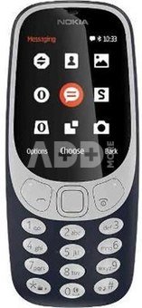 Nokia 3310 (2017) Dark Blue, 2.4 ", TFT, 16 MB, microSD, Dual SIM, Micro-SIM, Bluetooth, 3.0, USB version microUSB 2.0, Built-in camera, Main camera 2 MP, 1200 mAh, 5.1 cm, 11.56 cm, 1.28 cm, Warranty 24 month(s)