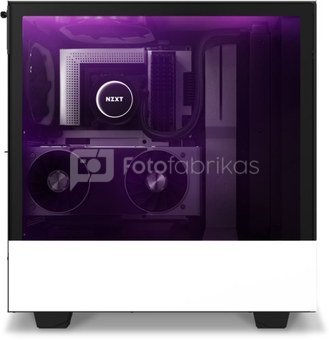 NZXT H510 Elite Side window, Matte White, ATX, Power supply included No